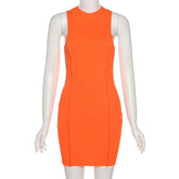 Women's Sleeveless Mini Bodycon Dress Y2K Cutout Sundress Beach Party Sexy Club Short Dress New Streetwear HotSweet Tank Dress